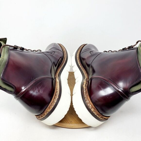 OAMC Compression‎ Boots Mens 11 Burgundy Bull Leather Lace Up Ankle Shoes Vibram main image 13